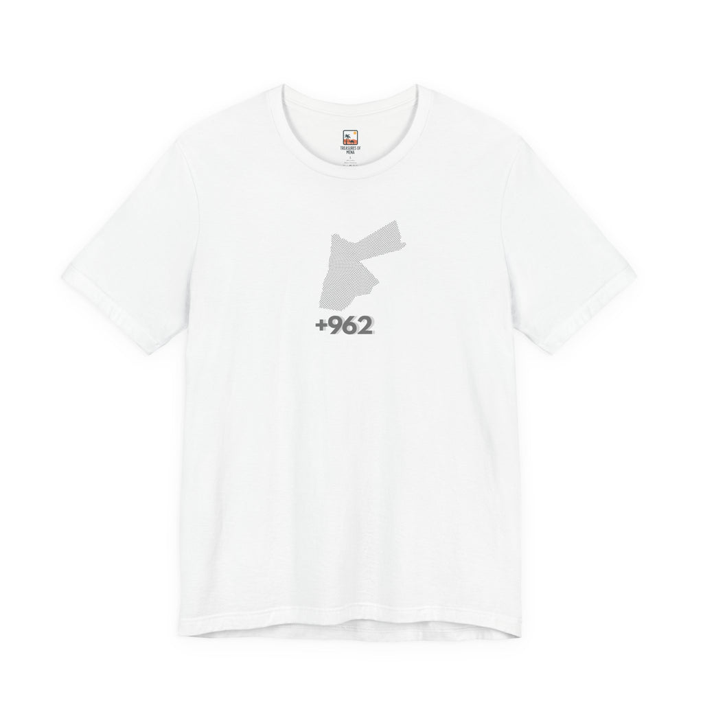 Graphic Unisex Tee with +962 Design, Casual Wear, Gift for Travelers, Summer Essential, Trendy Statement Tee