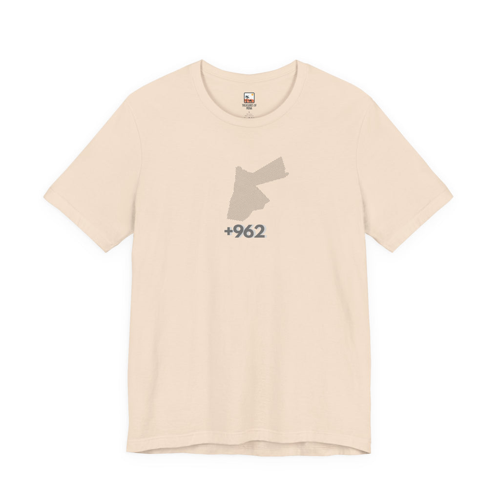 Graphic Unisex Tee with +962 Design, Casual Wear, Gift for Travelers, Summer Essential, Trendy Statement Tee