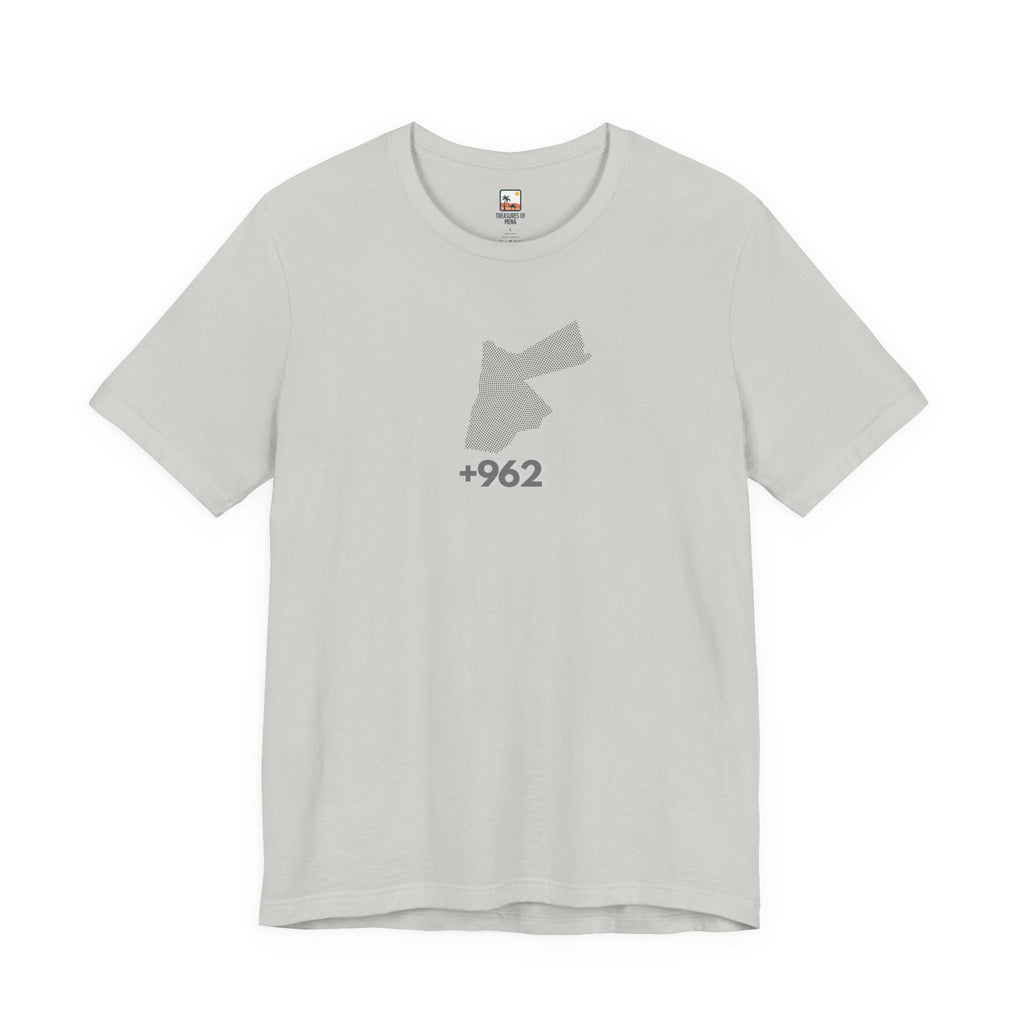 Graphic Unisex Tee with +962 Design, Casual Wear, Gift for Travelers, Summer Essential, Trendy Statement Tee